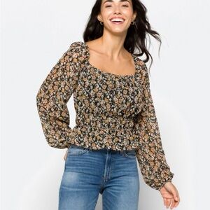 Lush Magnolia Volume Sleeve Blouse